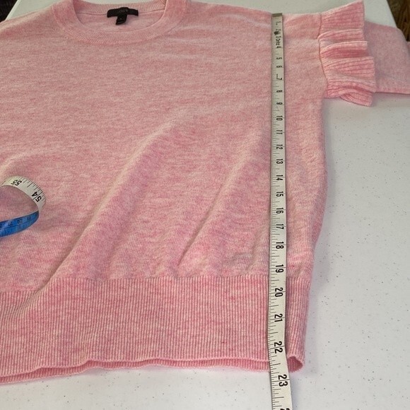 J Crew NWOT Ruffle Sleeve Sweater Wool Blend Pullover Ballet Girl Barbie Pink - Picture 14 of 16
